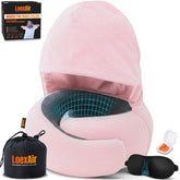 LOEXAIR front view showing hood and neck support for privacy