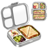 LOHASOK front view of grey bento box showing secure lid and modern look