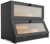 LOHASOK front view of bread box showing clean design and organized storage benefit