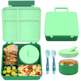 LOHASOK front view of bento box showing compartments and secure lid for organized meals