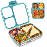LOHASOK front view showing blue stainless steel box and secure latch benefit portability