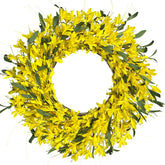 lokeisna front door wreath bright yellow welcomes guests