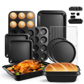 Lollicy front view of full 11-piece bakeware set showing neat organization and modern look