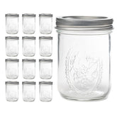 Lonriva front view of 12-piece jar set showing lids and packaging for easy storage
