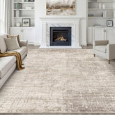LOONGRUG front view showing brown neutral modern design and easy styling benefit