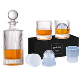 LORSIA decanter front view showing clear crystal and elegant stopper for refined presentation