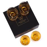 LORSIA gift box showing four skull whiskey glasses, perfect present