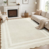 LORWER full 8x10 ivory rug flatlay showing overall look and benefit