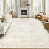 losbulake 9x12 front view showing full floral pattern and warm beige tone