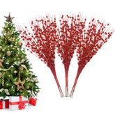 Losris front packaging showing 24 red glitter berry stems increase holiday sparkle