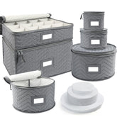 LotFancy quilted exterior and zipper showing durable, dust-resistant storage