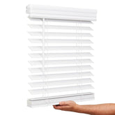 Lotus & Windoware front view of bright white blind showing clean lines and curb appeal