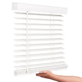LOTUS & WINDOWARE front view snow white blind showing full coverage and neat fit