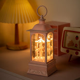 LOVE FOR YOU front view lantern showing pink carousel and clear globe for charming decor