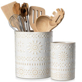 LOVECASA front view showing both crocks and organized utensils benefit easy access