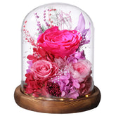 lovenfold glass dome front view showcasing preserved roses and instant decor charm
