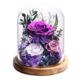 lovenfold glass dome front view showing elegant preserved rose and gift-ready look