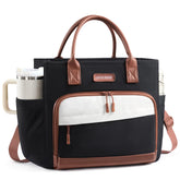 LOVEVOOK front view of lunch bag showing organized pockets and sleek design, keeps items tidy