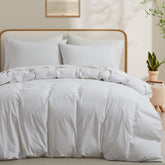 LOVQUE front view of white duvet cover set showing neat fit and clean look for bedrooms