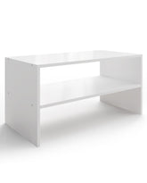 LOWOSA front view white shoe rack showing neat shoe organization benefit
