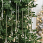 LOYIM front view of clear teardrop ornaments showing elegant sparkle