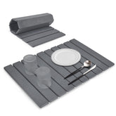 Lprmnnc front view of large stone dish mat, tidy counter benefit