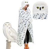 LSESEN snowy owl front view showing full oversized cloak and playful design for comfort