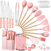 LSFCHUJU front view of the pink 37-piece set showing full kit and storage
