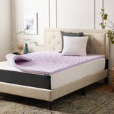 LUCID topper front view showing plush surface and neat edges for upgraded comfort