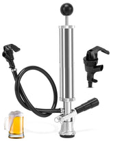 Lucky Seven keg tap front view showing spout and handle, easy pouring
