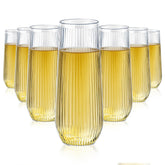 Lueumxc front pack showing 48 clear champagne flutes for effortless serving
