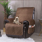 LUFEIJIASHI front view of brown recliner cover showing full coverage and style benefit