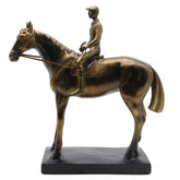Lukitas front view horse rider statue showing elegant silhouette and focal appeal