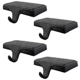 Lulu Decor front view of black cast iron stocking holders showing simple design and balance