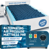 Lunderg front view of queen pad showing full coverage and bedside fit benefit