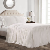 Lush Decor front view bedspread set showing full ruffle and floor coverage benefit