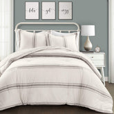 Lush Decor front comforter view showing farmhouse stripes and cozy style