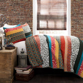 Lush Decor front view quilt showcasing bold stripes and patterns for instant style