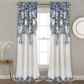 Lush Decor Tanisha front view showing navy floral vine and full panel benefit