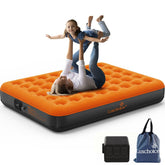 Luxchoice front view of queen air mattress showing full setup and comfort