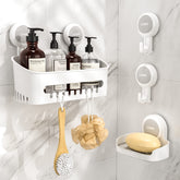 LUXEAR large shower caddy front view showing storage benefit