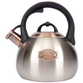 LUXGRACE teal kettle front view showing polished stainless steel and color finish, stylish addition