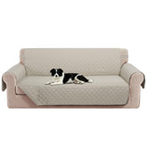 Luxshare Home beige front view showing full three-cushion coverage and neat fit