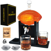 LuxuryBar front view of football decanter set, eye-catching game-room display