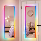 LVSOMT front view showing full-length mirror and even LED lighting for clear reflection