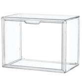 LXLXXL front view of clear acrylic display case shows full transparency and organized look
