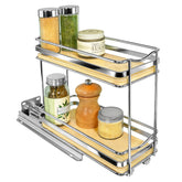 LYNK PROFESSIONAL front view of Élite pull-out spice rack showing tidy two-tier storage benefit