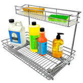 LYNK PROFESSIONAL front view of chrome pull-out organizer for easy cabinet access