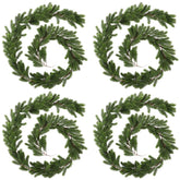 Lyrow front view of garlands showing realistic pine look and easy hanging