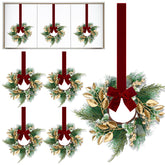 Lyrow front view of eight mini wreaths showing elegant holiday set and quick decorating